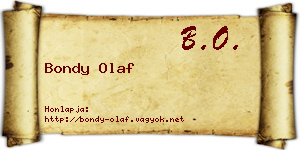 Bondy Olaf névjegykártya